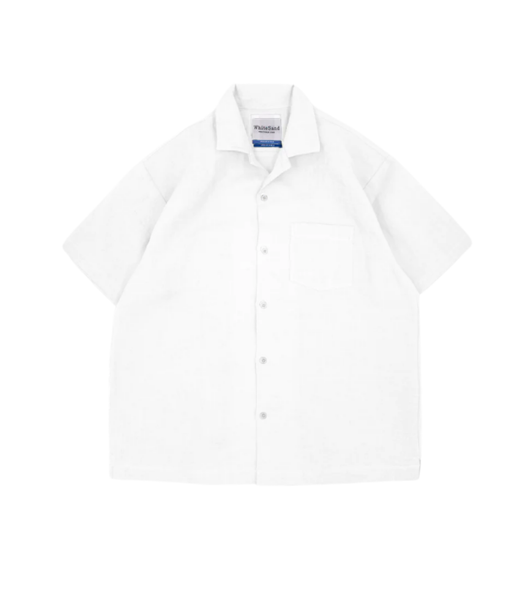 LINEN OPEN COLLAR LINEN SHIRT