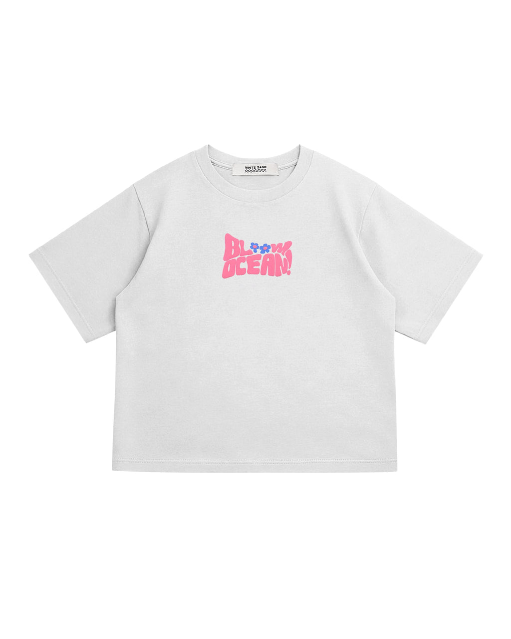 SOFT COTTON CROP TEE – BLOOM OCEAN