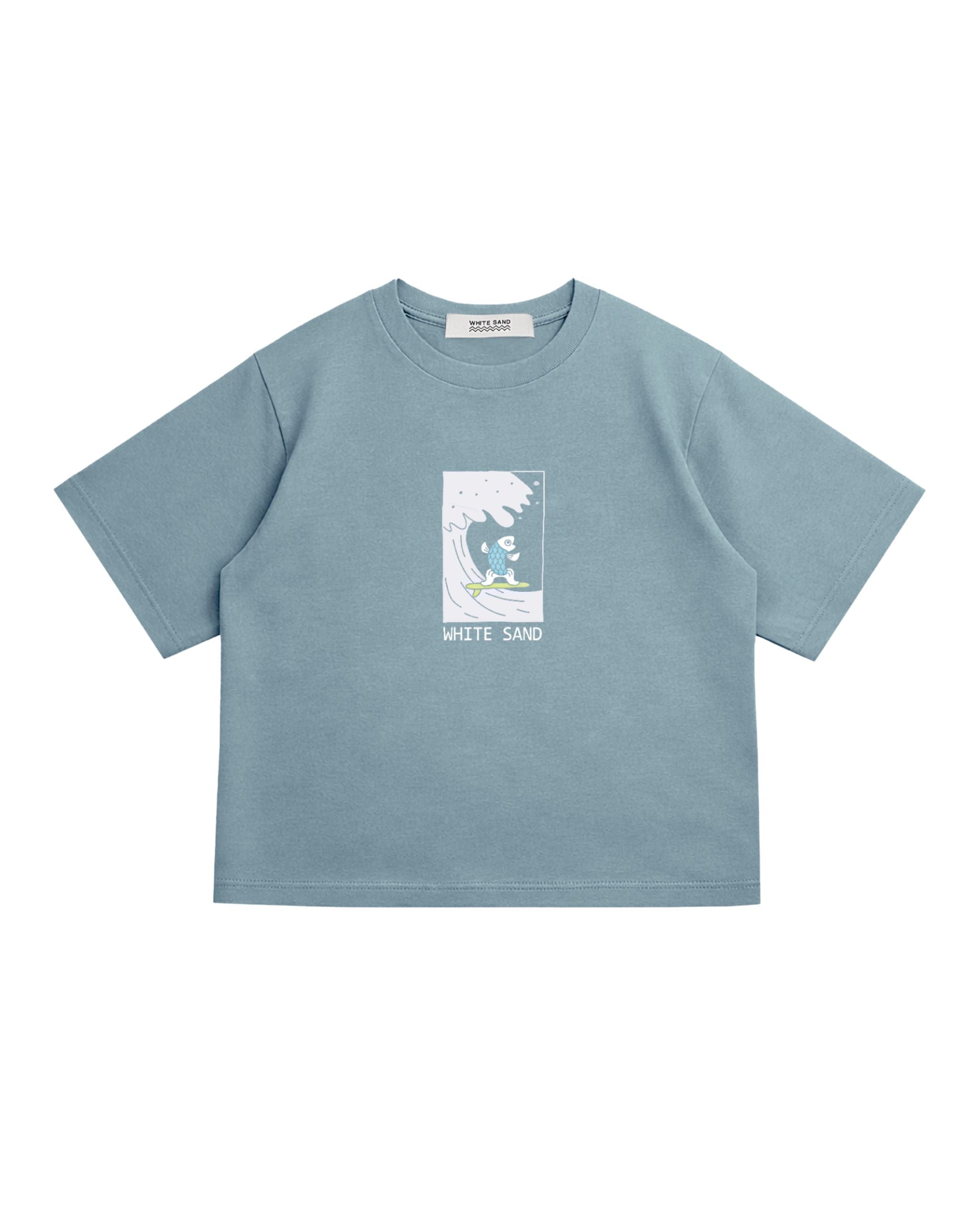 SOFT COTTON CROP TEE – FISH SURF