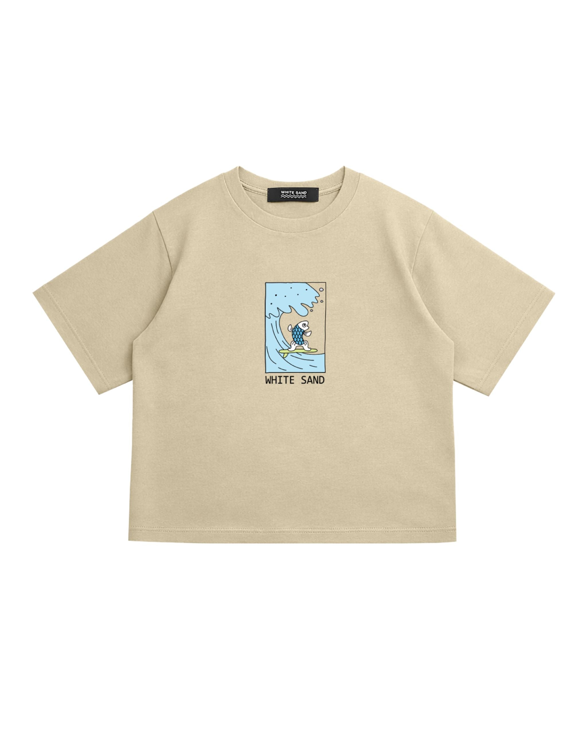 SOFT COTTON CROP TEE – FISH SURF