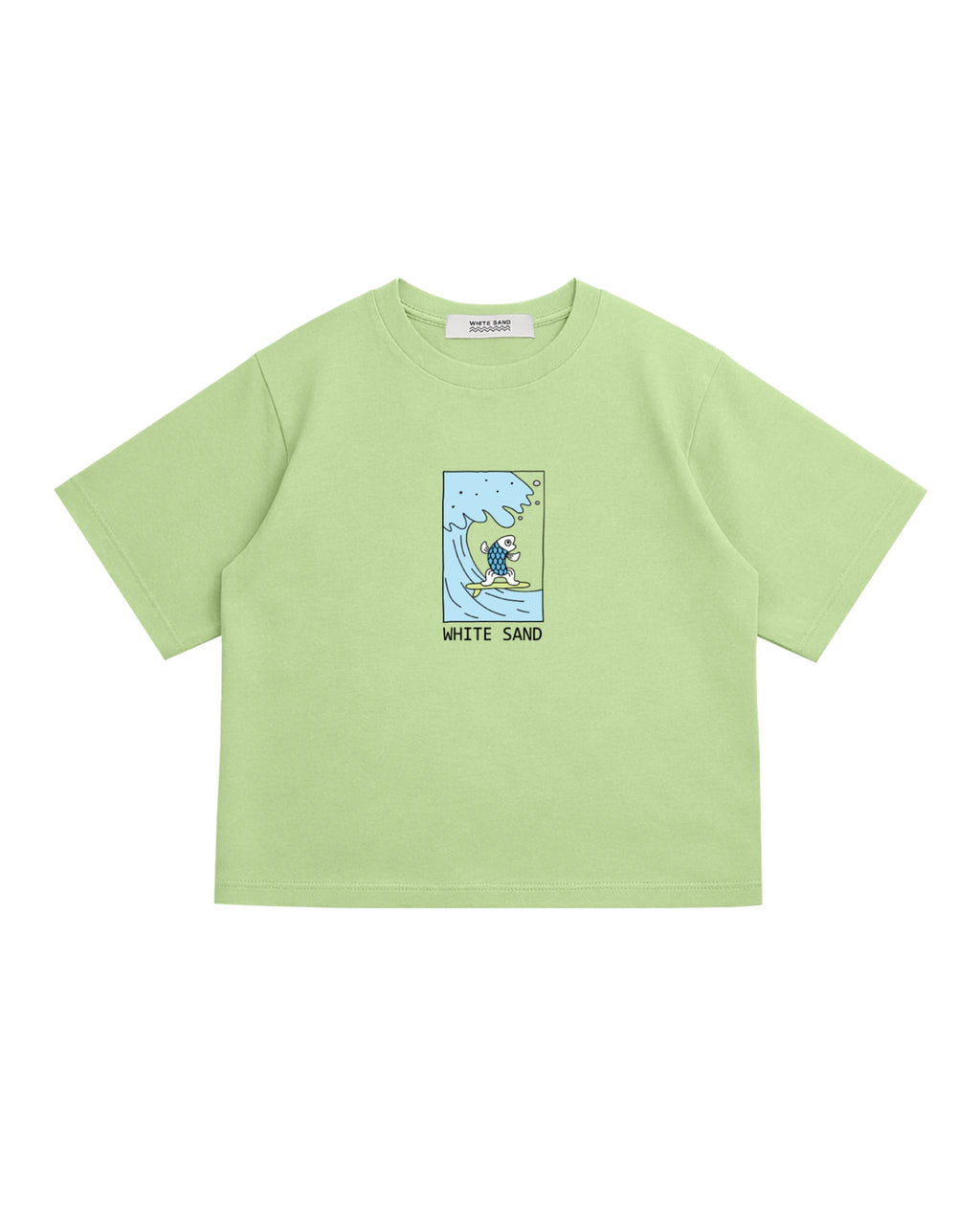 SOFT COTTON CROP TEE – FISH SURF