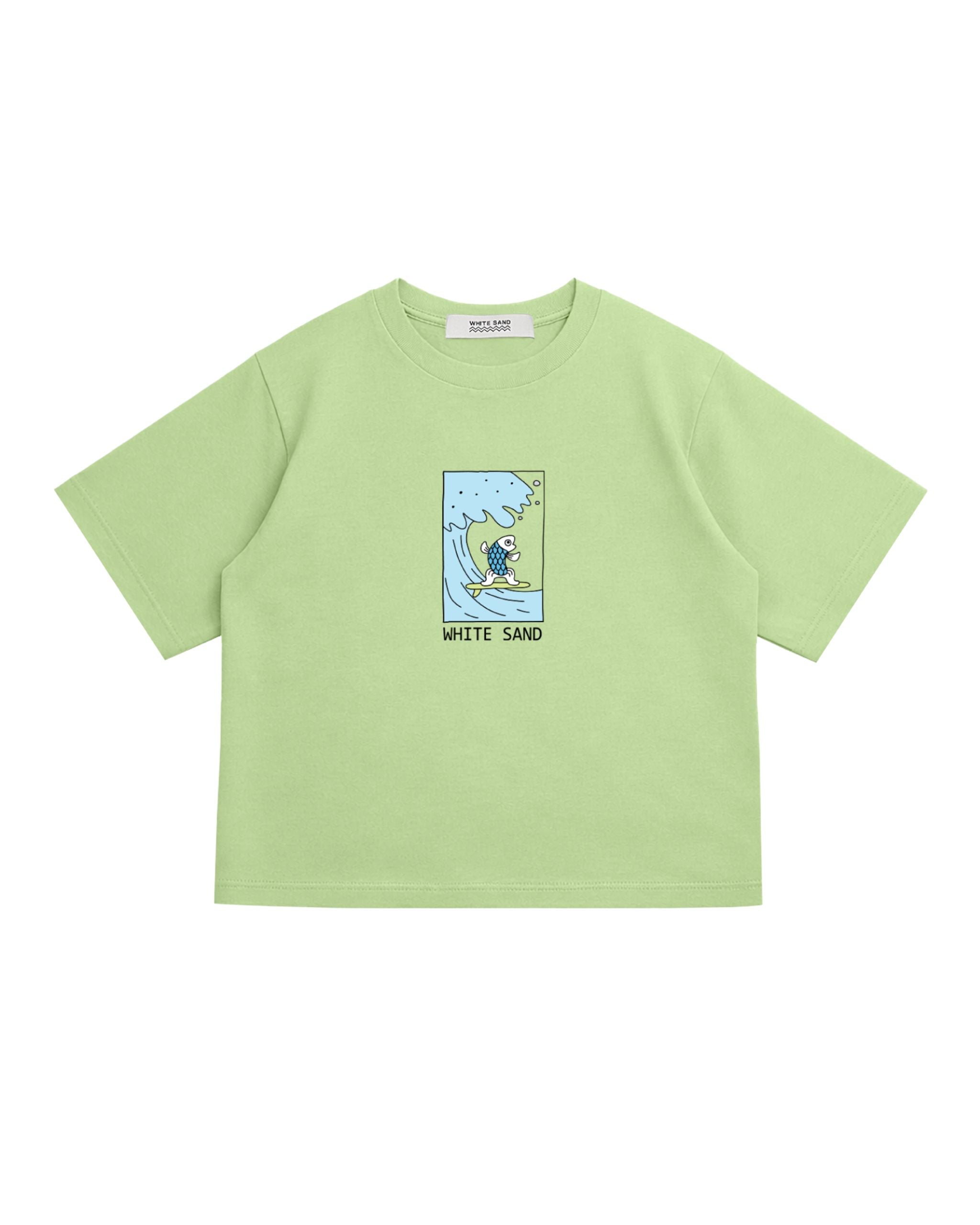 SOFT COTTON CROP TEE – FISH SURF