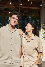 WAFFLE OPEN COLLAR SHIRT