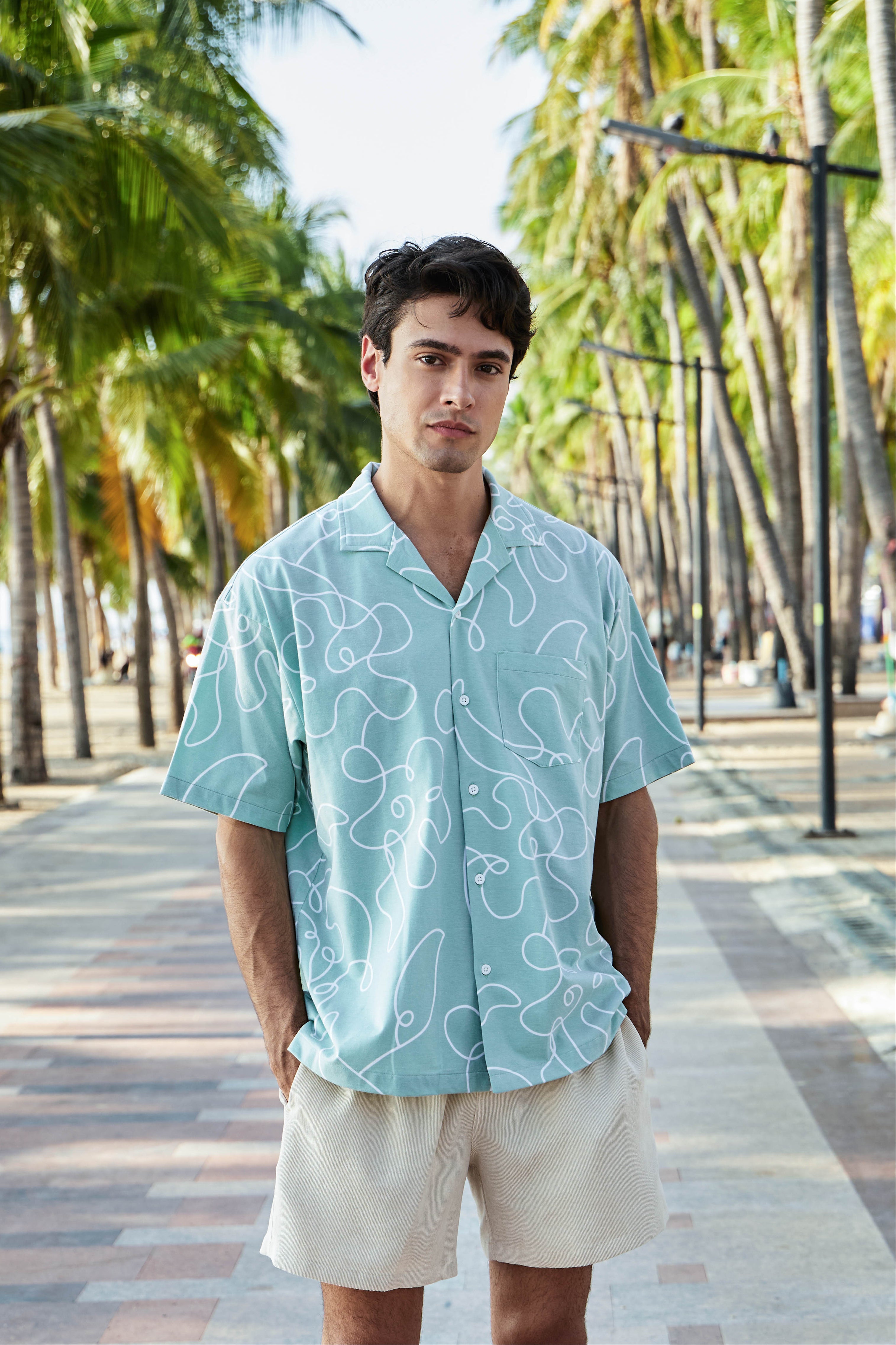 HYBRID COTTON OPEN COLLAR SHIRT [CHAOS] – WhiteSand