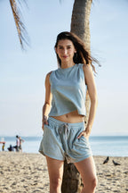 WOMEN TERRY SLEEVELESS CROPTOP – 2026 TERRY COLLECTION