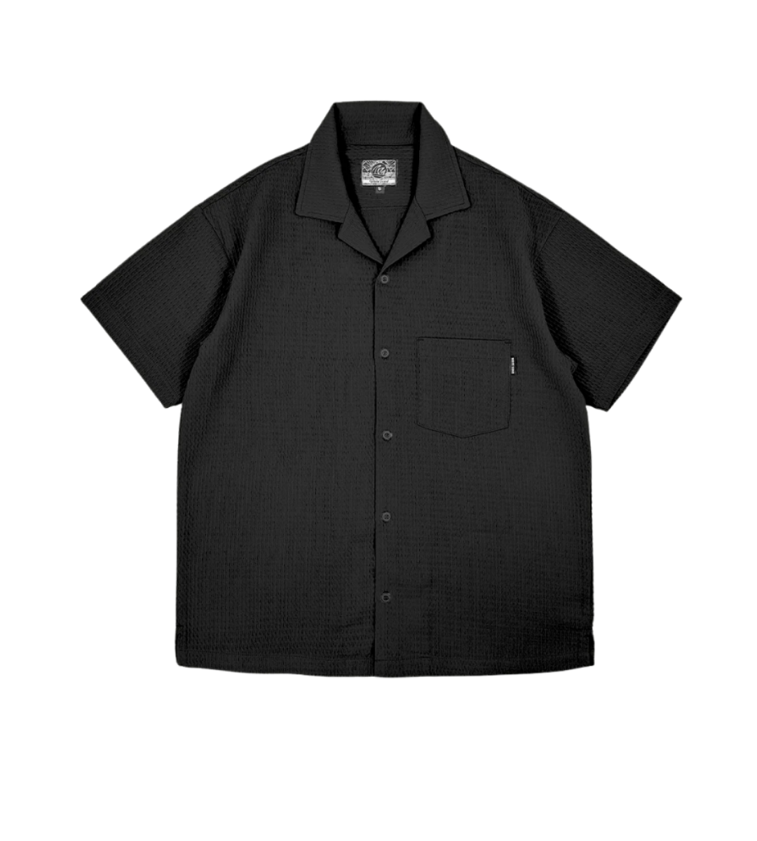 SEA CLAY OPEN COLLAR WAFFLE SHIRT