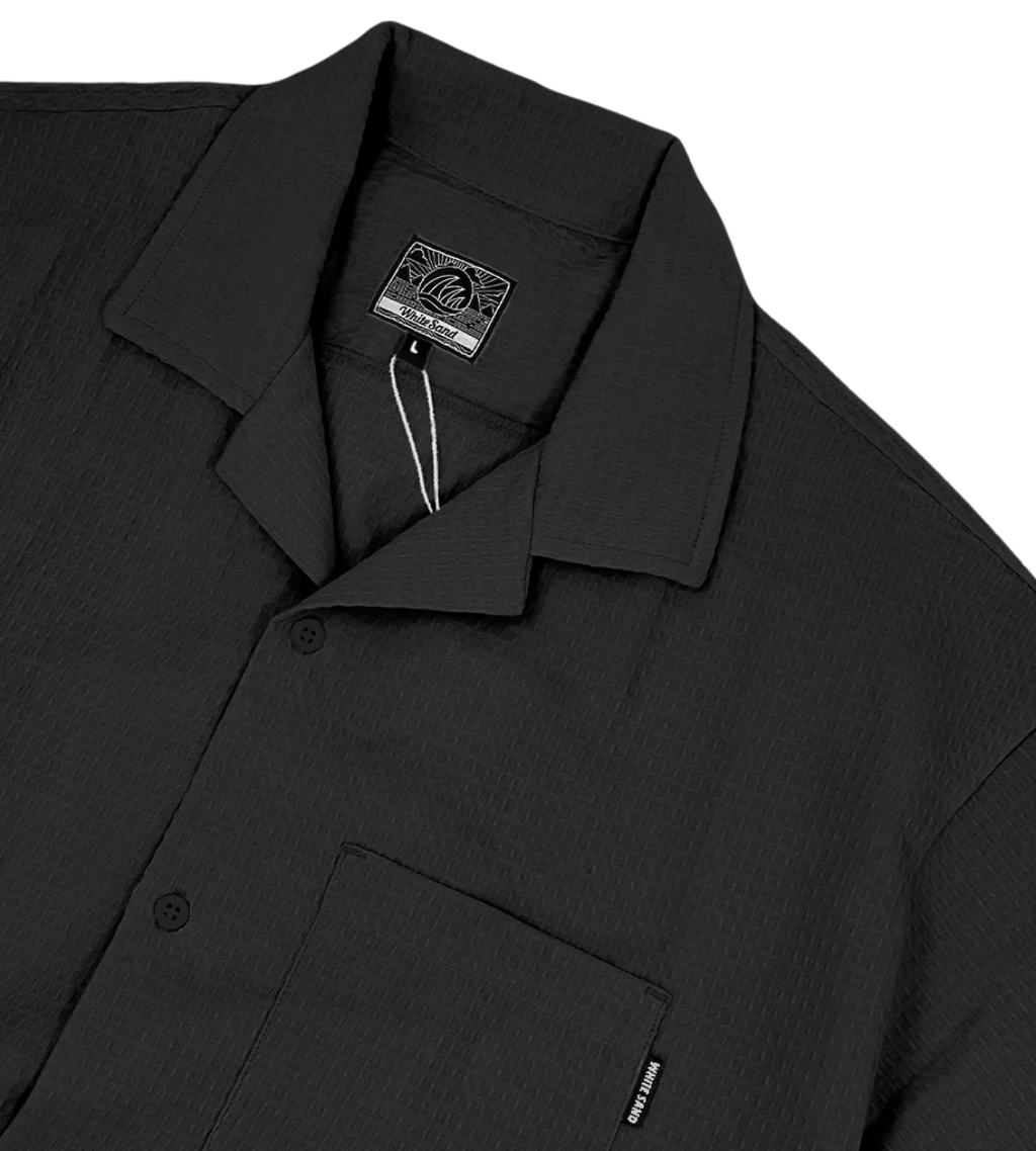SEA CLAY OPEN COLLAR WAFFLE SHIRT