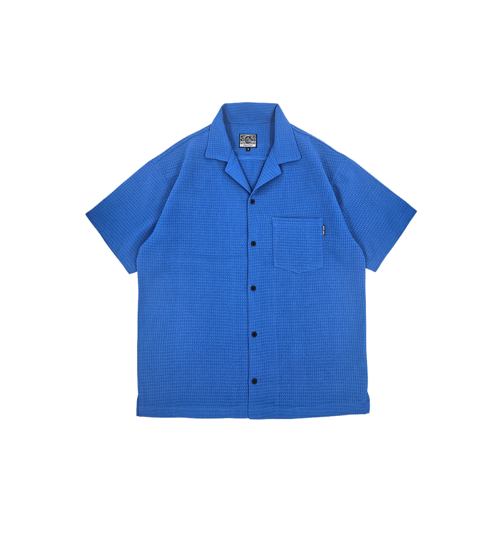 SEA CLAY OPEN COLLAR WAFFLE SHIRT