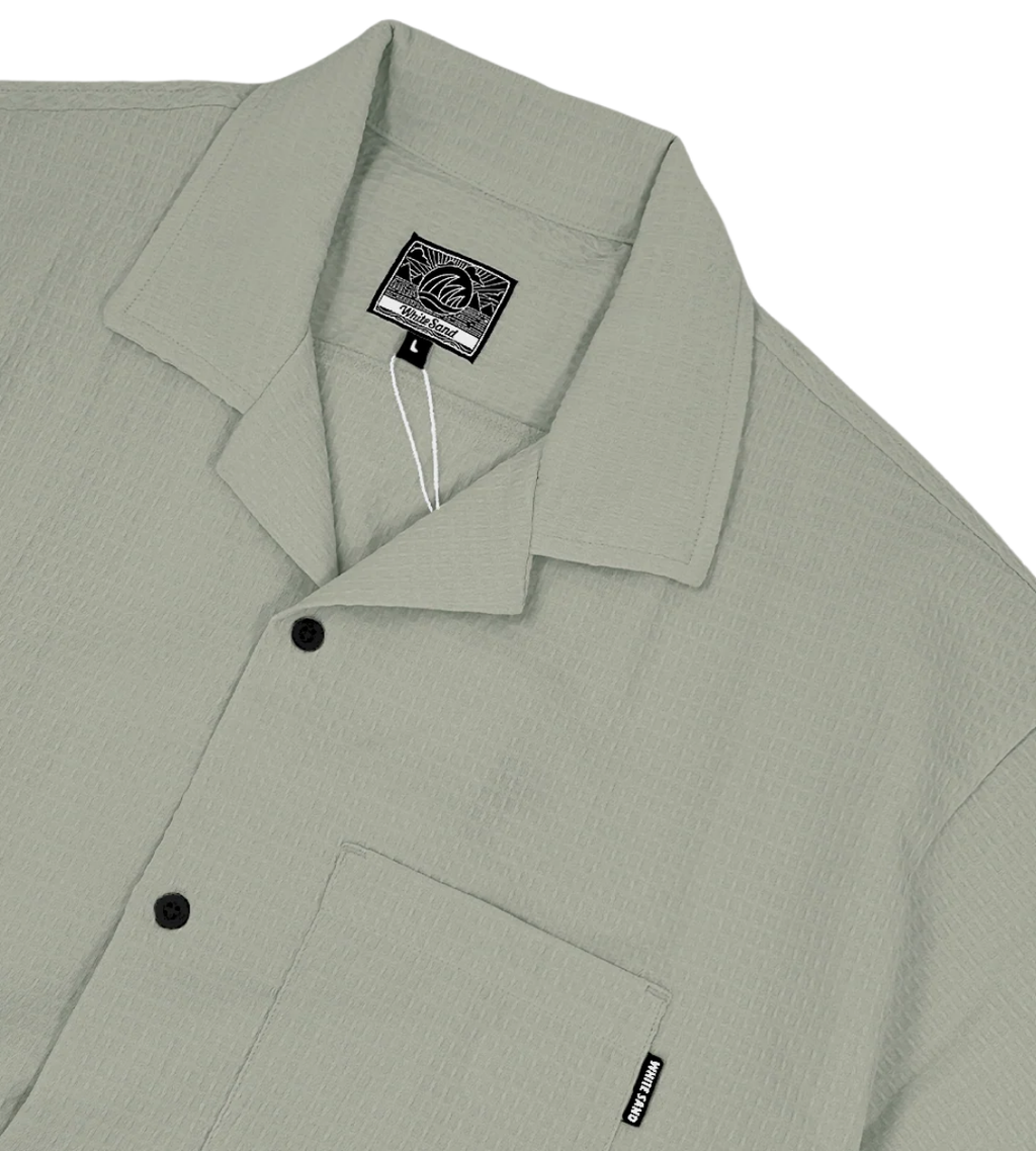 SEA CLAY OPEN COLLAR WAFFLE SHIRT