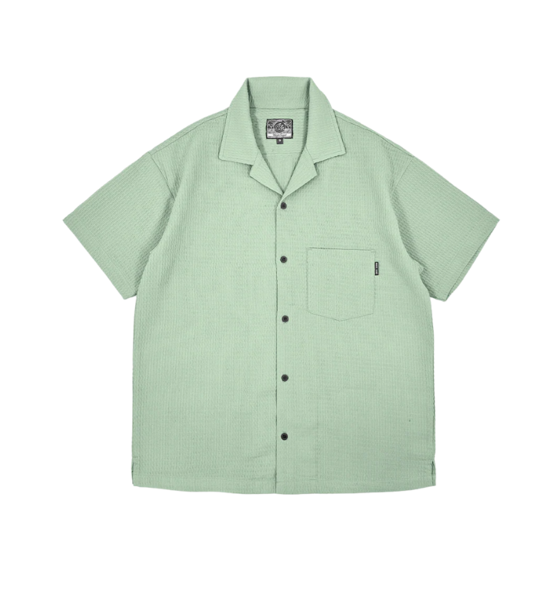SEA CLAY OPEN COLLAR WAFFLE SHIRT