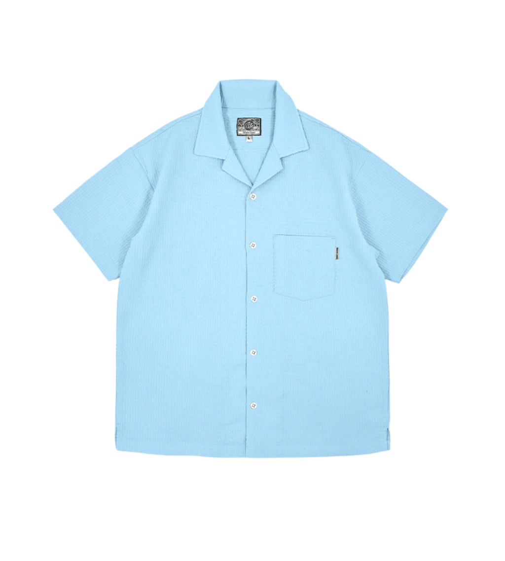 SEA CLAY OPEN COLLAR WAFFLE SHIRT