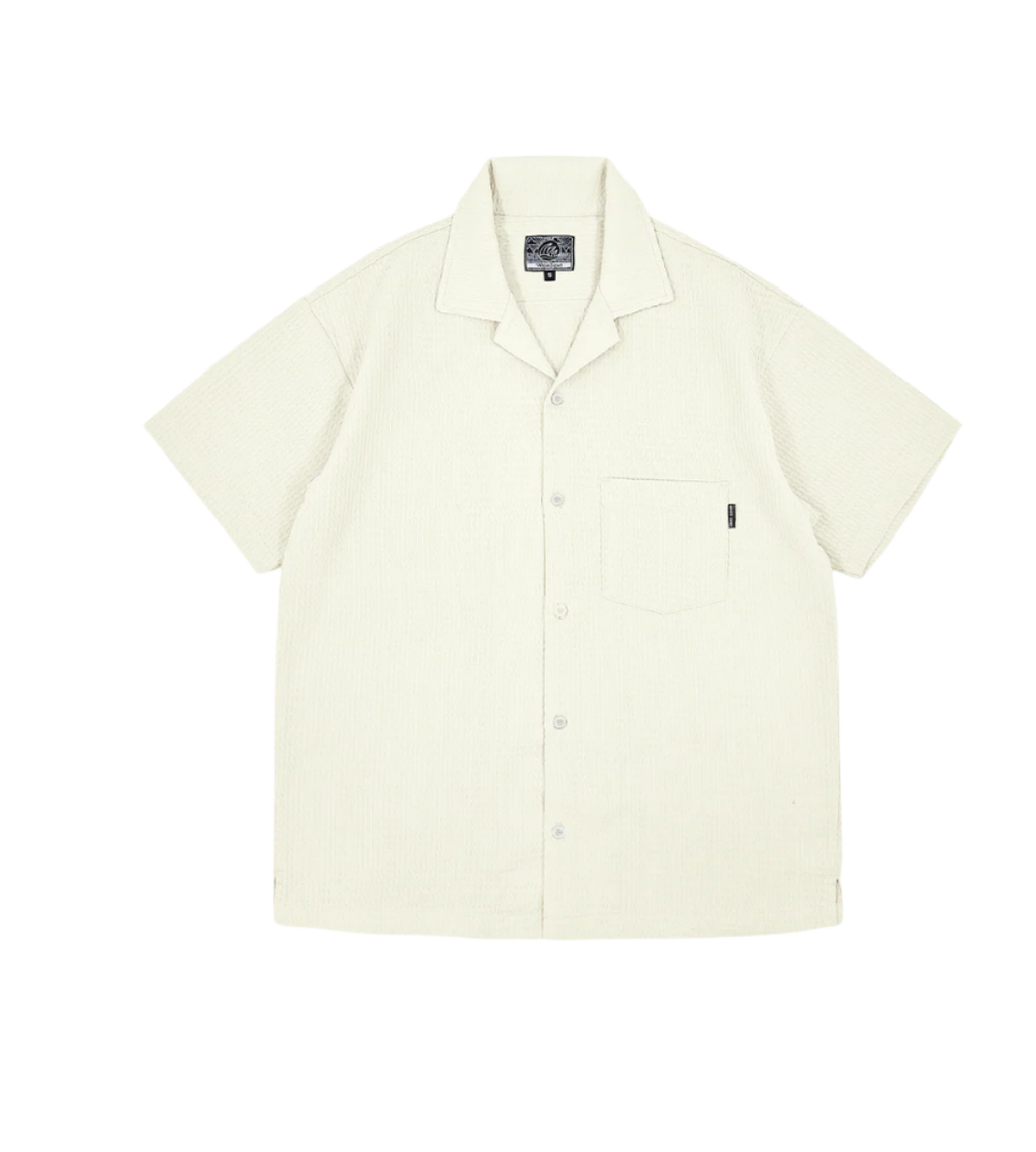 SEA CLAY OPEN COLLAR WAFFLE SHIRT